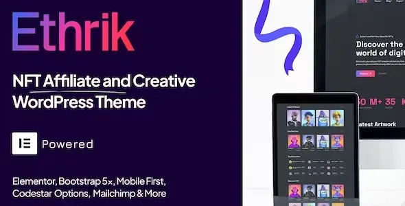 Ethrik – Creative & NFT Affiliate WordPress Theme